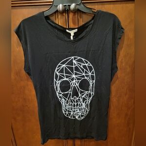 Black Skull Top by Best mountain Sz Small Medium Large Goth Very Soft Mesh READ